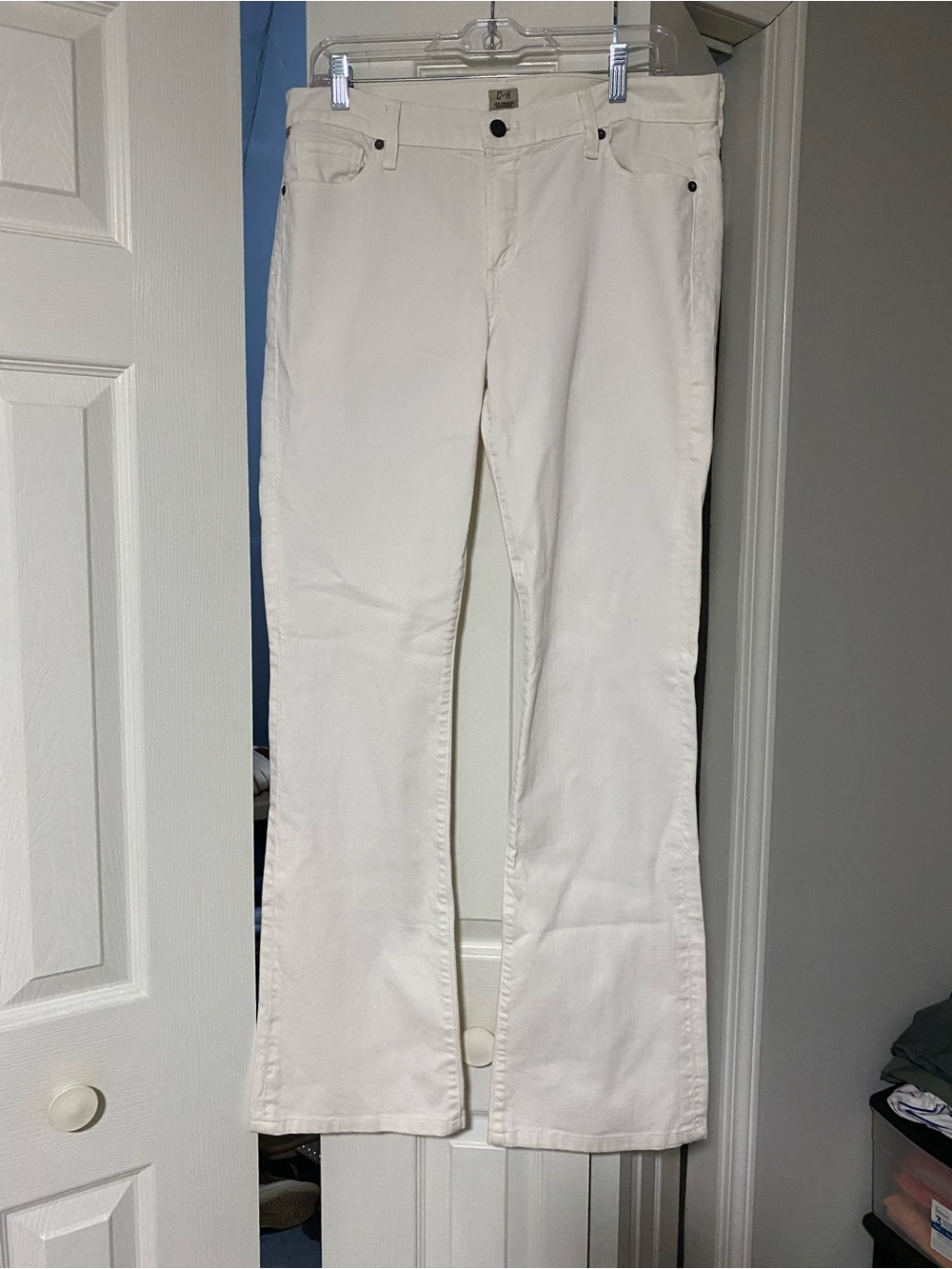 Citizens Of Humanity Off-White Wide-Leg Flare Jeans